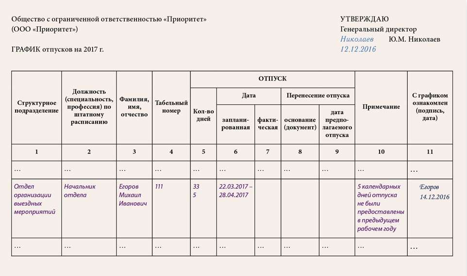 График Отпусков Картинки Для Презентации