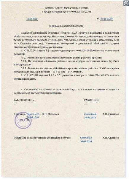 Как в трудовом договоре прописать сиз пример образец